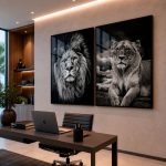 Quadro Decorativo Casal de Leões - Composição 119