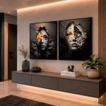 Quadro Decorativo Duas faces Tons Escuros - Composição 105