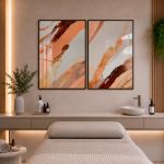 Quadro Decorativo Abstrato Pintura Tons Terrosos - Composição 215