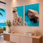 Quadro Decorativo Rochas na Praia Paraíso - Composição 89