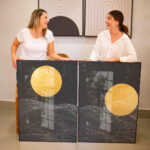 Quadro Decorativo Circulo Dourado Texturizado - Composição 30 - Imagem 2