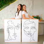 Quadro Decorativo Rostos em Linha - Composição 33 - Imagem 2