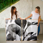 Quadro Decorativo Folhas em Contraste Preto e Branco - Composição 121 - Imagem 2