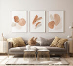Quadro Decorativo Mistura Tinta e Formas - Composição 59