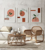 Quadro Decorativo Folhas e Formas Geométricas - Composição 73