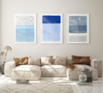 Quadro Decorativo Traços e Linhas Tons Azul - Composição 68