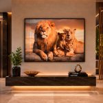 Quadro Decorativo Família de Leões