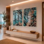 Quadro Decorativo Cerejeira Blue - Composição 277