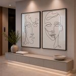 Quadro Decorativo Rostos em Linha - Composição 33