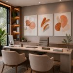 Quadro Decorativo Mistura Tinta e Formas - Composição 59