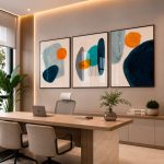 Quadro Decorativo Orgânico Abstrato cor Azul - Composição 58