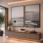 Quadro Decorativo Fotografia Praia Preto e Branco - Composição 184