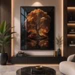 Quadro Decorativo Árvore da Vida Dourada