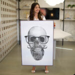 Quadro Decorativo Caveira com Óculos - Imagem 4