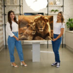 Quadro Decorativo Casal de Leões ao Pôr do Sol - Imagem 3