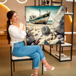 Quadro Decorativo Pintura Barco de Pesca - Imagem 4