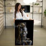 Quadro Decorativo Rosto Feminino Black e Gold - Imagem 2