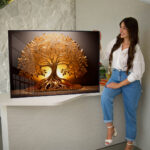 Quadro Decorativo Árvore da Vida Dourada - Imagem 4