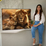 Quadro Decorativo Casal de Leões ao Pôr do Sol - Imagem 4