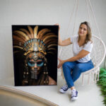 Quadro Decorativo Indigena com Cocar - Imagem 4