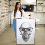 Quadro Decorativo Caveira com Óculos - Imagem 2