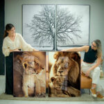 Quadro Decorativo Familia Leões 2 Filhotes - Composição 201 - Imagem 2