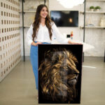 Quadro Decorativo Leão Dourado - Imagem 3