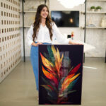 Quadro Decorativo Penas Coloridas - Imagem 2