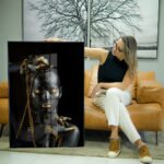 Quadro Decorativo Rosto Feminino Black e Gold - Imagem 3