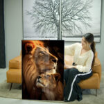 Quadro Decorativo Casal de Leões - Imagem 4