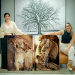 Quadro Decorativo Familia Leões 2 Filhotes - Composição 201 - Imagem 3
