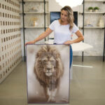 Quadro Decorativo Leão Tons Claro - Imagem 4