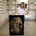 Quadro Decorativo Leão Dourado - Imagem 2