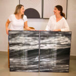 Quadro Decorativo Essência das Ondas em Preto e Branco - Composição 111 - Imagem 4