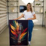 Quadro Decorativo Penas Coloridas - Imagem 5