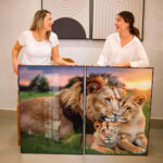 Quadro Decorativo Familia de Leões 1 Filhote - Composição 193 - Imagem 3