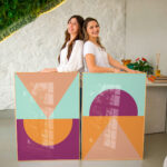 Quadro Decorativo Geométrico Tons Vibrantes - Composição 186 - Imagem 4