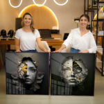 Quadro Decorativo Duas faces Tons Escuros - Composição 105 - Imagem 3