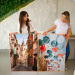 Quadro Decorativo Rua Europeia Guarda Chuva Coloridos - Composição 102 - Imagem 2
