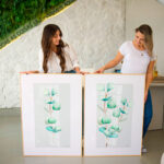 Quadro Decorativo Folhas Verde-Água Aquarela - Composição 40 - Imagem 4