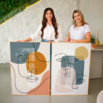 Quadro Decorativo Essência Rostos em Linhas Cores - Composição 232 - (70x100 - 70x50) - Imagem 2