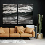 Quadro Decorativo Essência das Ondas em Preto e Branco - Composição 111
