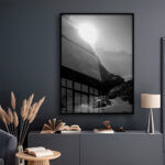 Quadro Decorativo Fotografia em Preto e Branco Morro Rio