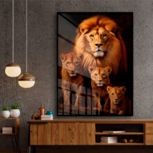 Quadro Decorativo Família de Leões