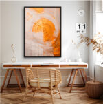Quadro Decorativo Abstrato Pintura de Tinta Tons Dourado