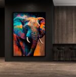 Quadro Decorativo Elefante Colorido