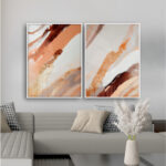 Quadro Decorativo Abstrato Pintura Tons Terrosos - Composição 215