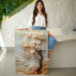 Quadro Decorativo Arvore da Vida Flores 3D - Imagem 3
