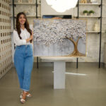 Quadro Decorativo Árvore Dourada 3D - Imagem 2