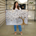 Quadro Decorativo Árvore Dourada 3D - Imagem 3
